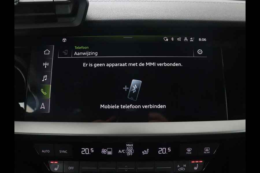 Audi A3 30 TFSI S edition | Stoelverwarming | Park Assist | Carplay | Sportstoelen | Half leder | Virtual Cockpit | Full LED | Navigatie | Bluetooth | Climate control | Cruise control