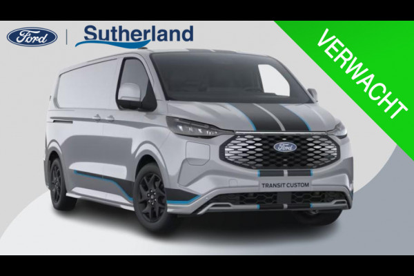 Ford E-Transit Custom 320 L2H1 Sport 65 kWh 218pk | Ford Voorraad | Dubbele zijschuifdeur | Grote middenconsole | Trekhaakvoorbereiding | Centrale dubbele vergrendeling | 19 inch lichtmetalen Sport velgen | Driver Assistance Pack Premium | Verwarmbaar stuurwiel | 2 AGM accus | Adaptieve LED koplampen