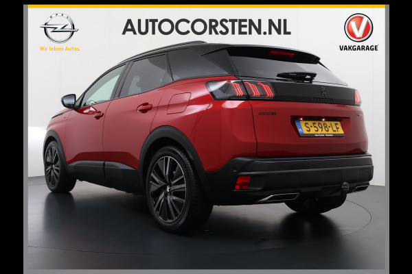 Peugeot 3008 1.6T 225pk AUT-8 GT Pack HYbrid Leer/Alcantara+Elektr.+Verwarmd Trekhaak Navi360°Camera Apple Carplay Android Ecc HiFi Premium FOCAL® Zwarte Hemel Lane Assist Dodehoekwaarschuwing 1e Eigenaar Origineel Nederlandse Auto Nieuwprijs €51.858,-