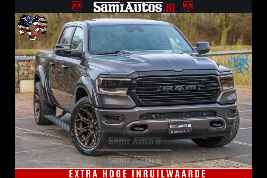 Dodge Ram 1500 Laramie Sport 5.7 V8 HEMI 402PK 4x4 | Panorama dak | 12' Scherm |Granite Crystal Metallic | Crew Cab | 5 Persoons | Dubbele Cabine | DC | VOORRAAD NR 2522 - 41248 |