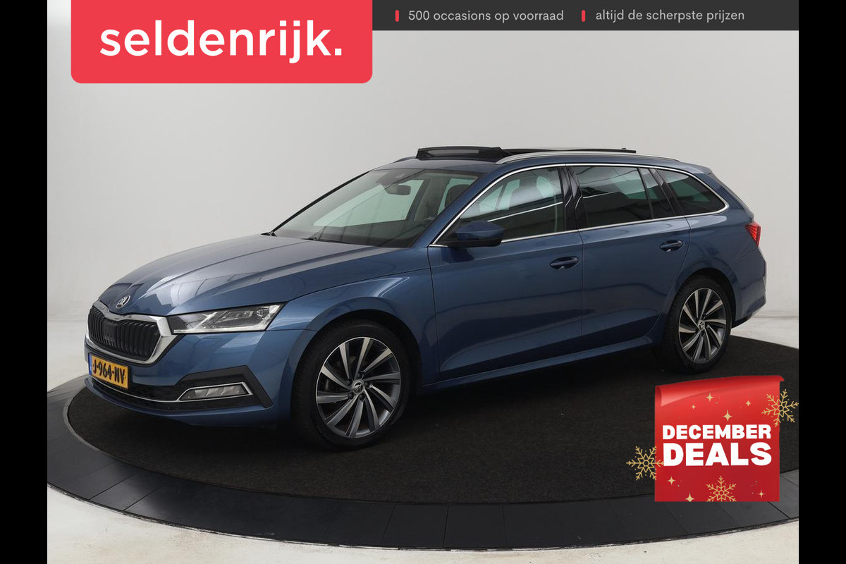 Škoda Octavia 1.5 TSI First Edition | Panoramadak | Trekhaak | Stoelverwarming | Matrix LED | Adaptive cruise | Sfeerverlichting | Carplay | Keyless | Virtual Cockpit | 18'' | Half leder | Climate control