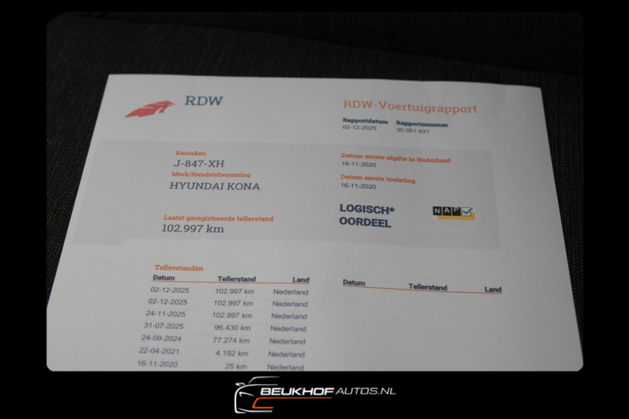 Hyundai Kona EV Comfort 64 kWh Soh99% Carplay Navi Camera