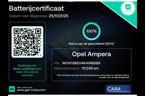 Opel Ampera-E Business executive 60 kWh 100% SOH