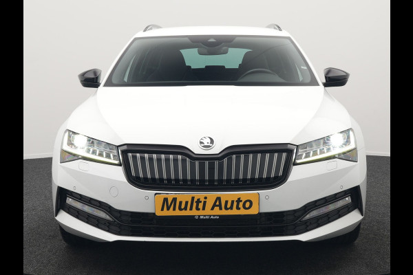 Škoda Superb Combi 1.4 TSI iV Sportline Dealer O.H PHEV | Adaptive Cruise | Alcantara Sportstoelen Memory & Verwarmd | Apple Carplay | Sfeerverlichting | Keyless | Blis | Camera | Virtual | Navigatie | DAB |