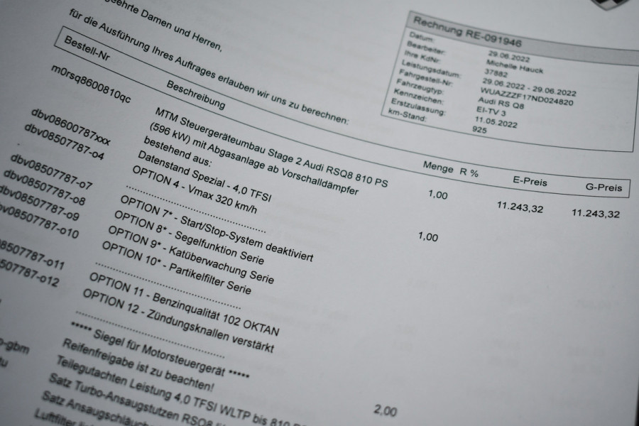 Audi RSQ8 4.0 TFSI quattro 810pk MTM-Stage2 Nw310K Pano Dyn+ Trekh B&O-3D Massage+Vent