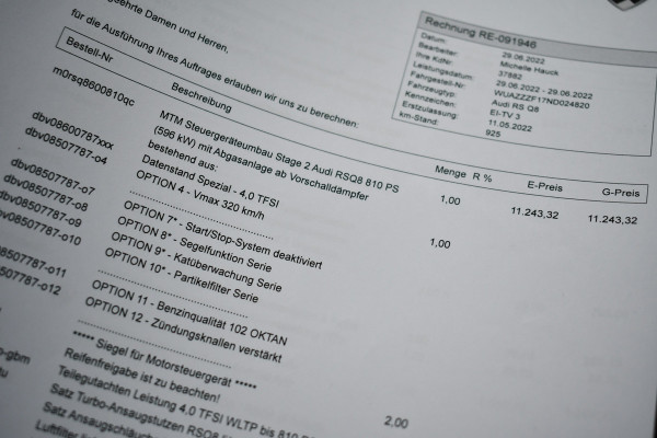 Audi RSQ8 4.0 TFSI quattro 810pk MTM-Stage2 Nw310K Pano Dyn+ Trekh B&O-3D Massage+Vent
