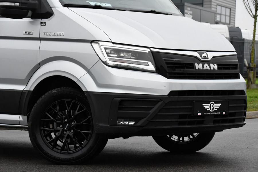 MAN TGE 3.180 35 2.0 L4H3 4x4 PB Edition Cruise, Carplay, Camera, Clima, LED, 177pk, Automaat. Leder, Multimedia, Uniek!
