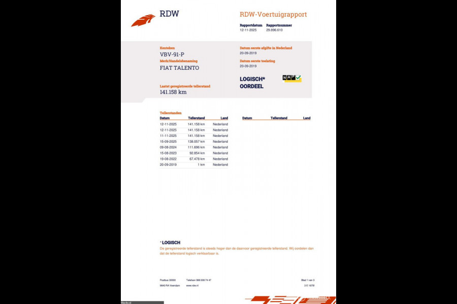 Fiat Talento 1.6 MJ EcoJet L1 125pk EURO6 3 Persoons