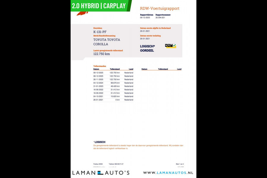 Toyota Corolla Touring Sports 2.0 Hybrid 184pk Business GR-Sport | JBL 18" LMV CarPlay Halfleder ECC ACC LED Camera Metallic | Hybrid Voorschoten