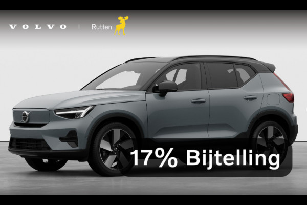 Volvo EX40 252PK Automaat Single Ext. Range Plus 82 kWh / Lounge Pakket / Extra getint glas / 360 Camera / 20'' velgen / Panoramadak / Zwart dak / Harman Kardon / Adaptieve cruise control / Getint glas / Stoel en stuurwielverwarming / parkeersensoren met 360 camera /  BLIS