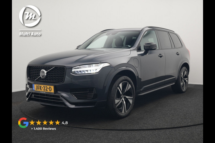 Volvo XC90 T8 Recharge AWD R-Design 7-Persoons Long Range Plug In Hybrid 456pk Dealer O.H. PHEV | Panodak | Head Up | 360 Camera | Adaptive Cruise | Lederen Sportstoelen Ventilatie & Memory | Bowers & Wilkins | Navigatie | Blis | DAB |