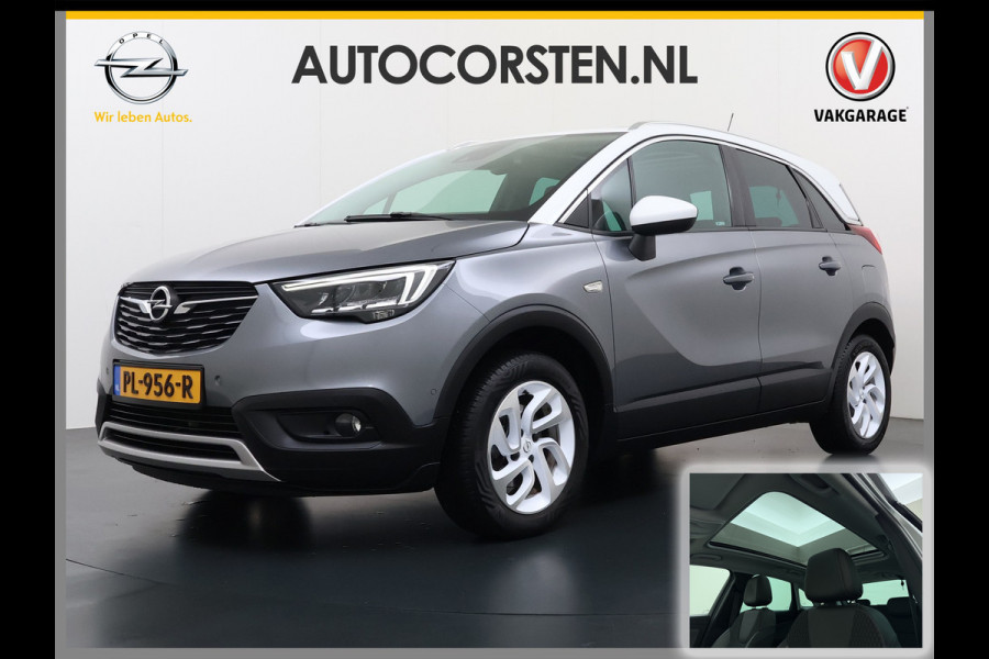 Opel Crossland X T 111PK AUT-6 Pano-Dak Pdc Trekhaak Navi Ecc HUD Apple Carplay Android Auto 360°Camera Bord-Herkenning Head-Up Display Innovatio AGR-Comfort Stoelen Lmv Cruise Control Isofix DAB+ Bluetooth Lane Assist Led Head-Up-Display Super-compleet Origineel Nederlandse Auto Distributieriem is vervangen!