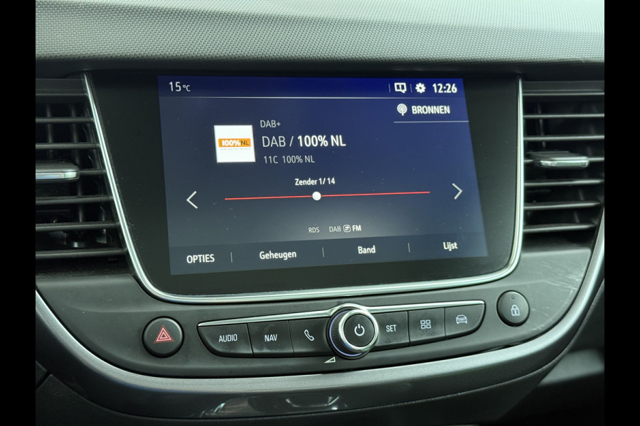 Opel Crossland X T 111PK AUT-6 Pano-Dak Pdc Trekhaak Navi Ecc HUD Apple Carplay Android Auto 360°Camera Bord-Herkenning Head-Up Display Innovatio AGR-Comfort Stoelen Lmv Cruise Control Isofix DAB+ Bluetooth Lane Assist Led Head-Up-Display Super-compleet Origineel Nederlandse Auto Distributieriem is vervangen!