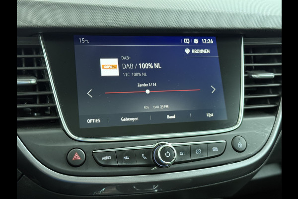 Opel Crossland X T 111PK AUT-6 Pano-Dak Pdc Trekhaak Navi Ecc HUD Apple Carplay Android Auto 360°Camera Bord-Herkenning Head-Up Display Innovatio AGR-Comfort Stoelen Lmv Cruise Control Isofix DAB+ Bluetooth Lane Assist Led Head-Up-Display Super-compleet Origineel Nederlandse Auto Distributieriem is vervangen!