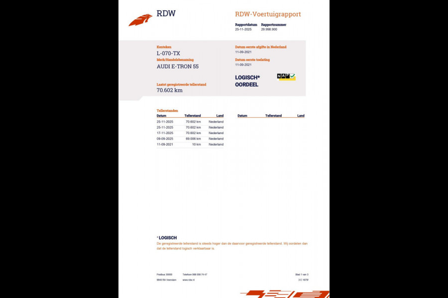 Audi e-tron 55 Quattro Edition 95 kWh|94% SOH|GROTE ACCU|CRUISE+CLIMATE CONTROL|ELEK.INTERIEUR+A-KLEP|NL-AUTO|NAP|INCL BTW|1e EIG|