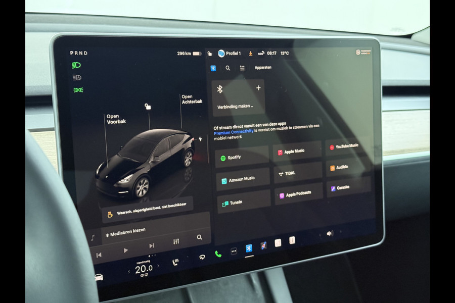 Tesla Model Y RWD LFP-Accu SOH 94% Leder Lmv 20" Warmtepomp Camera's Panormadak Adap.Cruise Navi Ecc Autopilot Stoel+Stuur+Achterbank Verwarming Elek.Achterklep Dodehoek detector Draadloze telefoonlader Origineel Nederlandse Auto Fabrieksgarantie tot 25-6-2028/80.000km en 25-6-2032/160.000 km op de accu en aandrijflijn.  Trekvermogen 1600 kg !