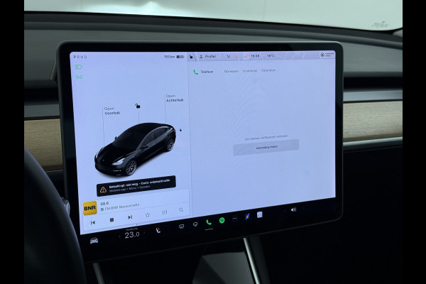 Tesla Model 3 RWD SR+ 325PK Trekhaak Lmv 18" AutoPilot FSD Leder Pano-dak Adaptive-Cruise Camera's Elektr.-Stuur+Stoelen+Spiegels+Geheugen+Eas SOH 92% Navi LED Comfortstoelen ACC DAB Voorverwarmen interieur via App Keyless One-Pedal-Drive 1e Eigenaar Origineel Nederlandse Auto 1.584kg licht!