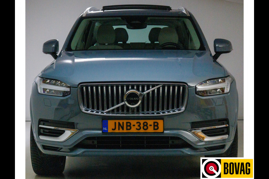 Volvo XC90 2.0 T8 Recharge AWD Ultimate Bright 456 PK Long range | 7 persoons! | Pano | Leer | Headup | All-season Harman Kardon, Stoel-, stuur- & achterbankverw, Elec. voorstoelen met geheugen, Pilot assist, 360 Camera