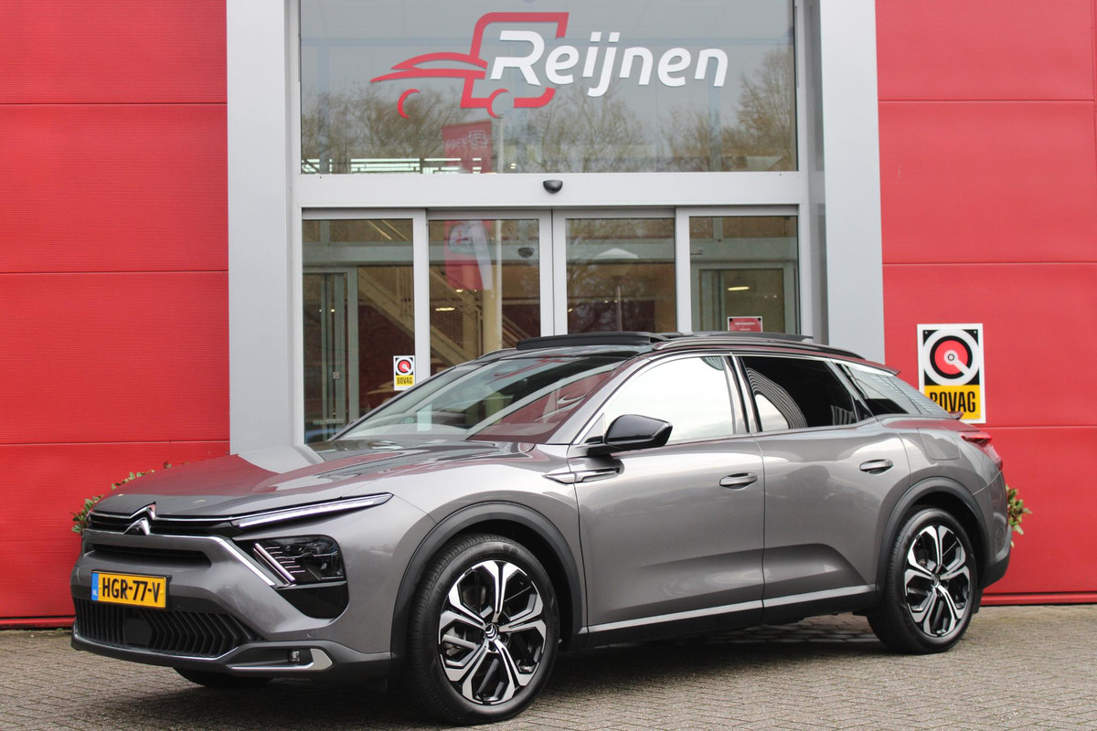 Citroën C5 X 1.6 Plug-in Hybrid 225PK MAX | PANORAMISCH SCHUIF / KANTELDAK | ELEKTRISCHE VOORSTOELEN MET GEHEUGEN | VOORSTOEL VENTILATIE | VOORSTOEL VERWARMING | VOORSTOELEN MET MASSAGE FUNCTIE | LEDEREN BEKLEDING | STUUR VERWARMING | DRAADLOOS APPLE CARPLAY / ANDROID AUTO | 360° CAMERA | KEYLESS ENTRY / START | 19"LICHTMETALEN VELGEN | ELEKTRISCH BEDIENBARE ACHTERKLEP MET HANDSFREE FUNCTIE | HEADUP DISPLAY | NAVIGATIE | ADAPTIVE CRUISE CONTROL |