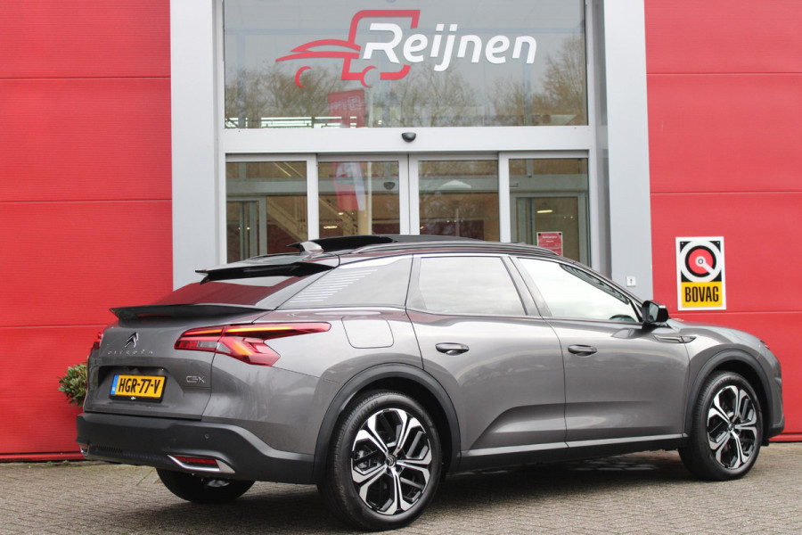 Citroën C5 X 1.6 Plug-in Hybrid 225PK MAX | PANORAMISCH SCHUIF / KANTELDAK | ELEKTRISCHE VOORSTOELEN MET GEHEUGEN | VOORSTOEL VENTILATIE | VOORSTOEL VERWARMING | VOORSTOELEN MET MASSAGE FUNCTIE | LEDEREN BEKLEDING | STUUR VERWARMING | DRAADLOOS APPLE CARPLAY / ANDROID AUTO | 360° CAMERA | KEYLESS ENTRY / START | 19"LICHTMETALEN VELGEN | ELEKTRISCH BEDIENBARE ACHTERKLEP MET HANDSFREE FUNCTIE | HEADUP DISPLAY | NAVIGATIE | ADAPTIVE CRUISE CONTROL |