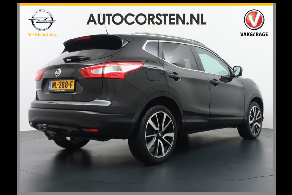 Nissan QASHQAI DIG-T 116PK AUT. Pano-Dak Leer+Elektr.+Verwarmd 360°Camera Automaat Navi TrekhaakPdc Tekna Lmv Led Stoelverwarming Bluetooth Isofix Origineel Nederlandse Auto