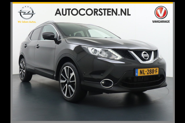 Nissan QASHQAI DIG-T 116PK AUT. Pano-Dak Leer+Elektr.+Verwarmd 360°Camera Automaat Navi TrekhaakPdc Tekna Lmv Led Stoelverwarming Bluetooth Isofix Origineel Nederlandse Auto