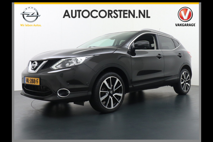 Nissan QASHQAI DIG-T 116PK AUT. Pano-Dak Leer+Elektr.+Verwarmd 360°Camera Automaat Navi TrekhaakPdc Tekna Lmv Led Stoelverwarming Bluetooth Isofix Origineel Nederlandse Auto