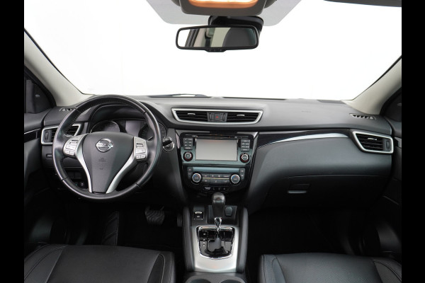 Nissan QASHQAI DIG-T 116PK AUT. Pano-Dak Leer+Elektr.+Verwarmd 360°Camera Automaat Navi TrekhaakPdc Tekna Lmv Led Stoelverwarming Bluetooth Isofix Origineel Nederlandse Auto