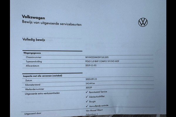 Volkswagen Polo 1.0 MPI Comfortline * Carplay * Cruise Control * Getint Glas *