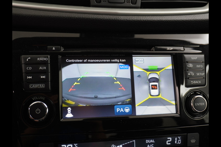 Nissan QASHQAI DIG-T 116PK AUT. Pano-Dak Leer+Elektr.+Verwarmd 360°Camera Automaat Navi TrekhaakPdc Tekna Lmv Led Stoelverwarming Bluetooth Isofix Origineel Nederlandse Auto