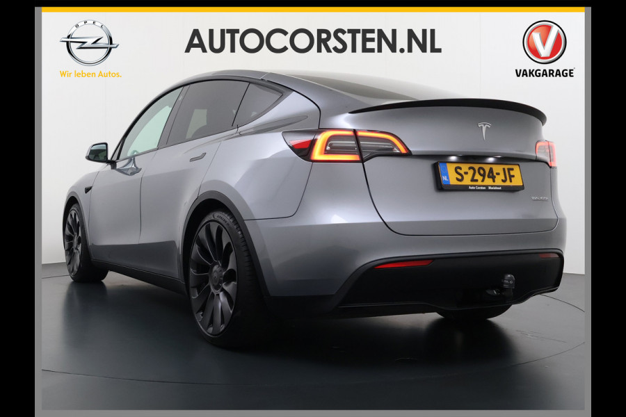 Tesla Model Y Performance 534pk 0-100 3,8 sec. Trekhaak AWD 78,1kWh Warmtepomp FSD-Comp.3 AutoPilot Carbon-Spoiler Elek.Achterklep AMD-Ryzen P Camera Navi LED ACC DAB Voorverwarmen interieur en Keyless via App One-Pedal-Drive Garantie op Accu 03-02-2031 maz. 192.000km max. 250Kw laadvermogen !