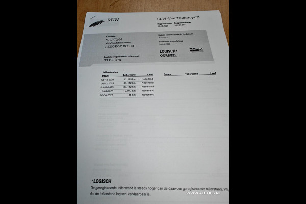 Peugeot Boxer 333 2.2 BlueHDi 140 PK, L3H2 Premium , Euro 6 , 1e Eig. Apk dec. 2026 , Clima , cruise , camera , navi