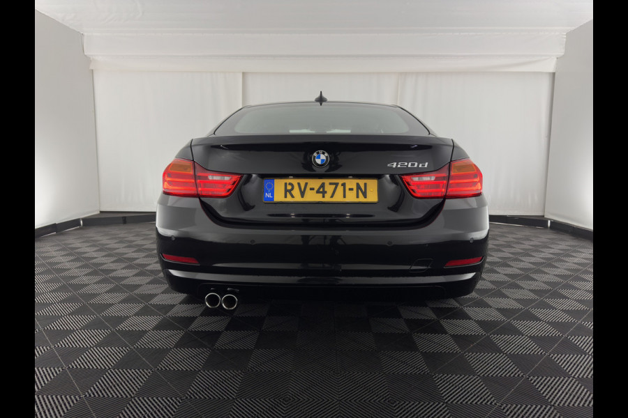 BMW 4 Serie Gran Coupé 420d Centennial High Executive (INCL-BTW) Aut. *NAVI-FULLMAP | FULL-LEATHER | HEATED- COMFORTSEATS | ECC | BI-XENON | KEYLESS | MEMORY-PACK | PDC | 18'' ALU*
