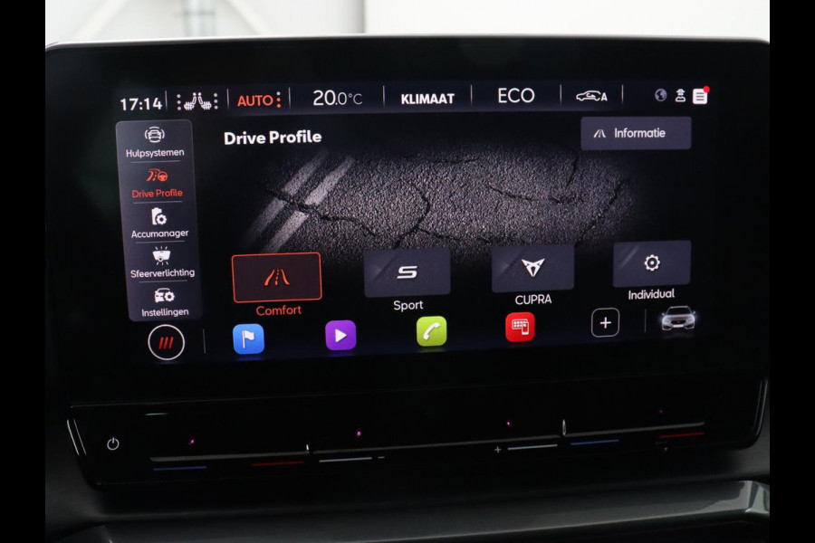 CUPRA Leon 1.4 eHybrid VZ | 245pk | Leder | Stoelverwarming | Camera | Carplay | Memory | Sfeerverlichting | Navigatie | Adaptive cruise | Keyless | Sportstoelen | Full LED | 19'' | PHEV | Plug In