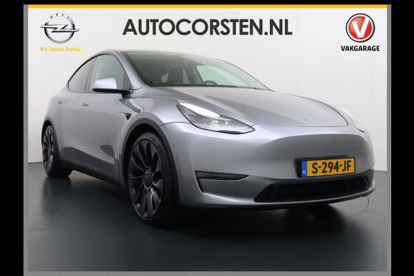 Tesla Model Y Performance 534pk 0-100 3,8 sec. Trekhaak AWD 78,1kWh Warmtepomp FSD-Comp.3 AutoPilot Carbon-Spoiler Elek.Achterklep AMD-Ryzen P Camera Navi LED ACC DAB Voorverwarmen interieur en Keyless via App One-Pedal-Drive Garantie op Accu 03-02-2031 maz. 192.000km max. 250Kw laadvermogen !