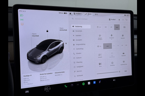 Tesla Model Y Performance 534pk 0-100 3,8 sec. Trekhaak AWD 78,1kWh Warmtepomp FSD-Comp.3 AutoPilot Carbon-Spoiler Elek.Achterklep AMD-Ryzen P Camera Navi LED ACC DAB Voorverwarmen interieur en Keyless via App One-Pedal-Drive Garantie op Accu 03-02-2031 maz. 192.000km max. 250Kw laadvermogen !