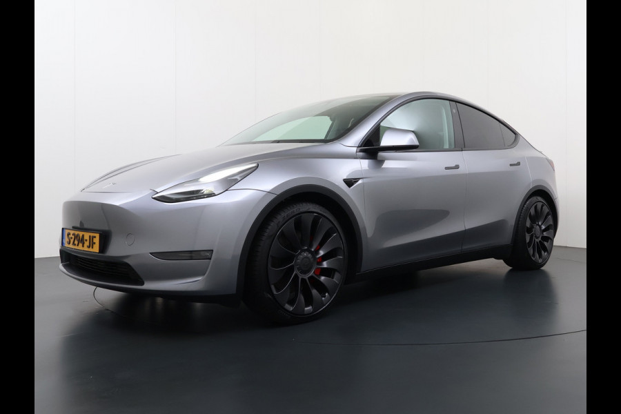Tesla Model Y Performance 534pk 0-100 3,8 sec. Trekhaak AWD 78,1kWh Warmtepomp FSD-Comp.3 AutoPilot Carbon-Spoiler Elek.Achterklep AMD-Ryzen P Camera Navi LED ACC DAB Voorverwarmen interieur en Keyless via App One-Pedal-Drive Garantie op Accu 03-02-2031 maz. 192.000km max. 250Kw laadvermogen !