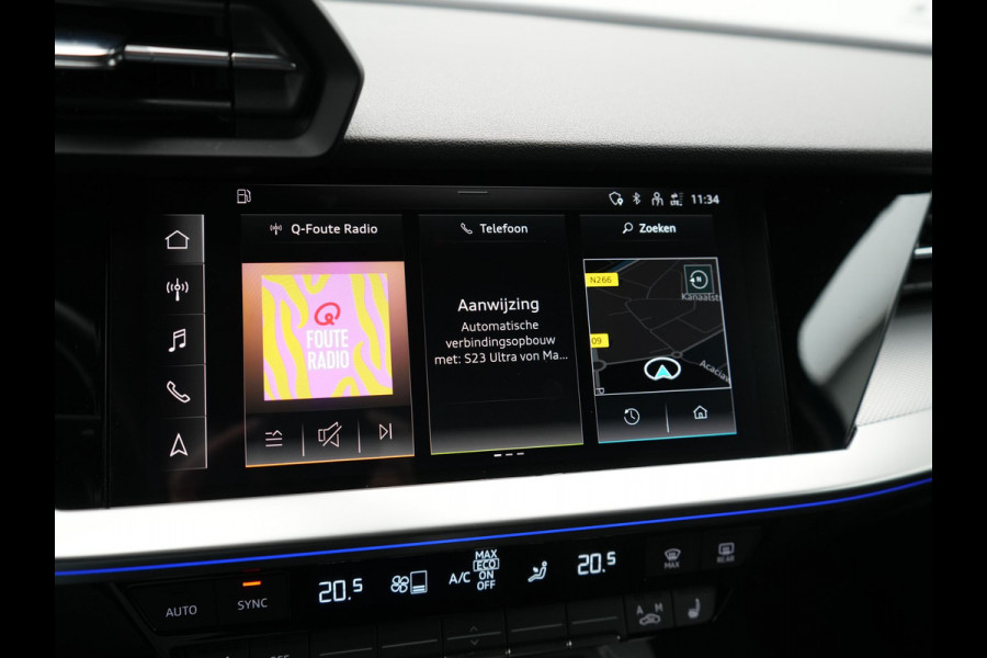 Audi A3 Sportback 40 TFSI e Advanced edition Plug In Hybrid 204pk Dealer O.H PHEV | Trekhaak Afn. | Keyless | Apple Carplay | Sportstoelen Verwarmd | Navigatie | Virtual | Cruise Control | Front & Lane Assist | DAB | 18"L.M |
