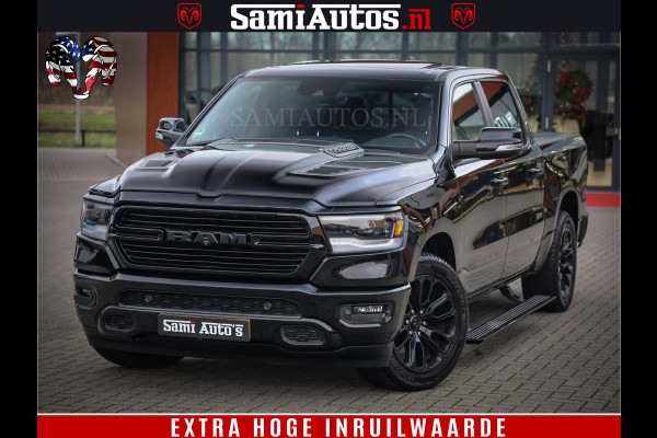 Dodge Ram 1500 Black Sport | Hemi 5.7 V8 | Luchtvering | 360 Camera | Panorama Dak | 4x4 Crew Cab | Dubbele cabine 5 persoons | Grijskenteken |