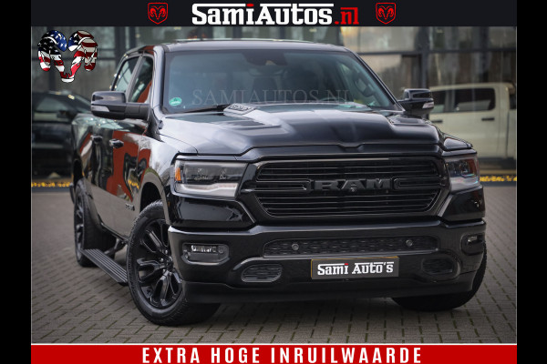 Dodge Ram 1500 Black Sport | Hemi 5.7 V8 | Luchtvering | 360 Camera | Panorama Dak | 4x4 Crew Cab | Dubbele cabine 5 persoons | Grijskenteken |