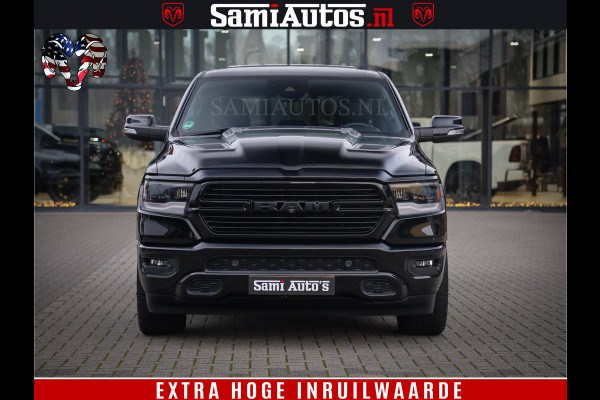 Dodge Ram 1500 Black Sport | Hemi 5.7 V8 | Luchtvering | 360 Camera | Panorama Dak | 4x4 Crew Cab | Dubbele cabine 5 persoons | Grijskenteken |