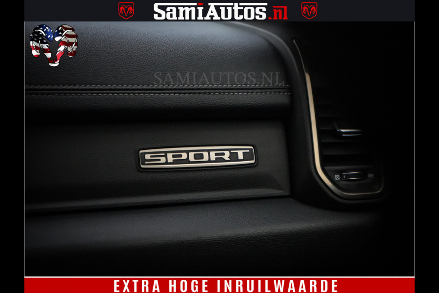Dodge Ram 1500 Black Sport | Hemi 5.7 V8 | Luchtvering | 360 Camera | Panorama Dak | 4x4 Crew Cab | Dubbele cabine 5 persoons | Grijskenteken |