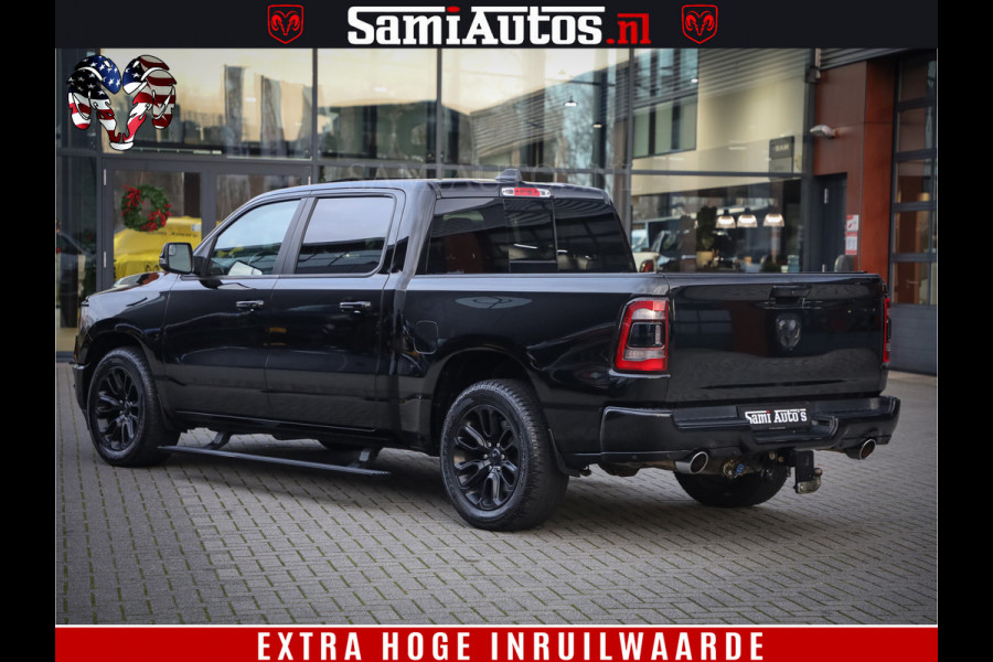 Dodge Ram 1500 Black Sport | Hemi 5.7 V8 | Luchtvering | 360 Camera | Panorama Dak | 4x4 Crew Cab | Dubbele cabine 5 persoons | Grijskenteken |
