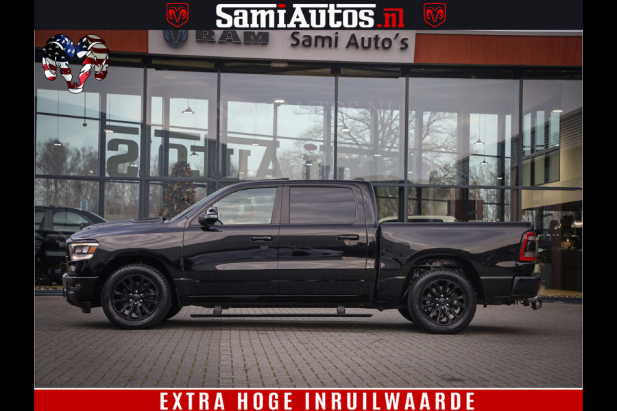 Dodge Ram 1500 Black Sport | Hemi 5.7 V8 | Luchtvering | 360 Camera | Panorama Dak | 4x4 Crew Cab | Dubbele cabine 5 persoons | Grijskenteken |
