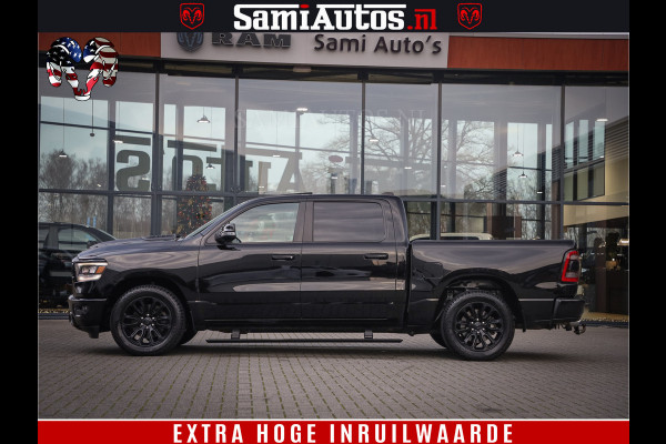 Dodge Ram 1500 Black Sport | Hemi 5.7 V8 | Luchtvering | 360 Camera | Panorama Dak | 4x4 Crew Cab | Dubbele cabine 5 persoons | Grijskenteken |