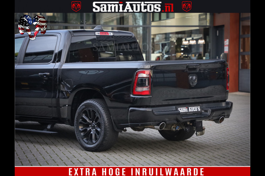 Dodge Ram 1500 Black Sport | Hemi 5.7 V8 | Luchtvering | 360 Camera | Panorama Dak | 4x4 Crew Cab | Dubbele cabine 5 persoons | Grijskenteken |