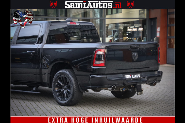 Dodge Ram 1500 Black Sport | Hemi 5.7 V8 | Luchtvering | 360 Camera | Panorama Dak | 4x4 Crew Cab | Dubbele cabine 5 persoons | Grijskenteken |