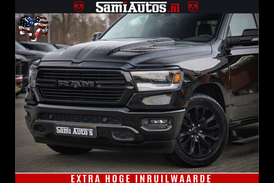 Dodge Ram 1500 Black Sport | Hemi 5.7 V8 | Luchtvering | 360 Camera | Panorama Dak | 4x4 Crew Cab | Dubbele cabine 5 persoons | Grijskenteken |