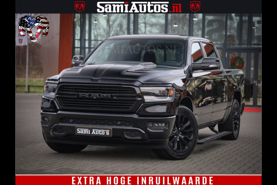 Dodge Ram 1500 Black Sport | Hemi 5.7 V8 | Luchtvering | 360 Camera | Panorama Dak | 4x4 Crew Cab | Dubbele cabine 5 persoons | Grijskenteken |