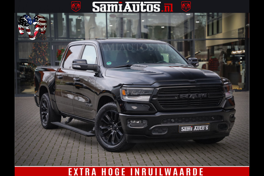 Dodge Ram 1500 Black Sport | Hemi 5.7 V8 | Luchtvering | 360 Camera | Panorama Dak | 4x4 Crew Cab | Dubbele cabine 5 persoons | Grijskenteken |